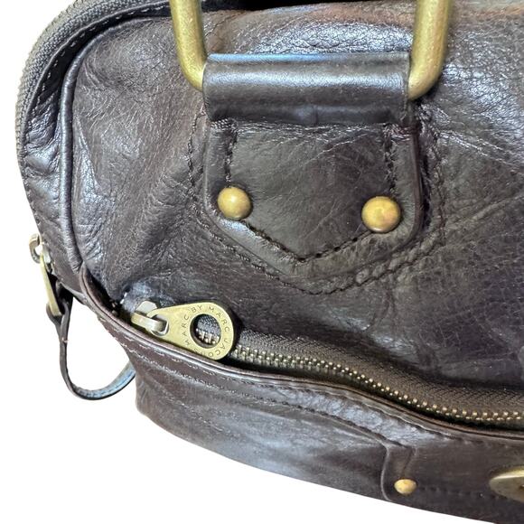 MARC by MARC JACOBS Totally Turnlock Posh Dark Brown Leather Shoulder Handbag - Picture 4 of 15